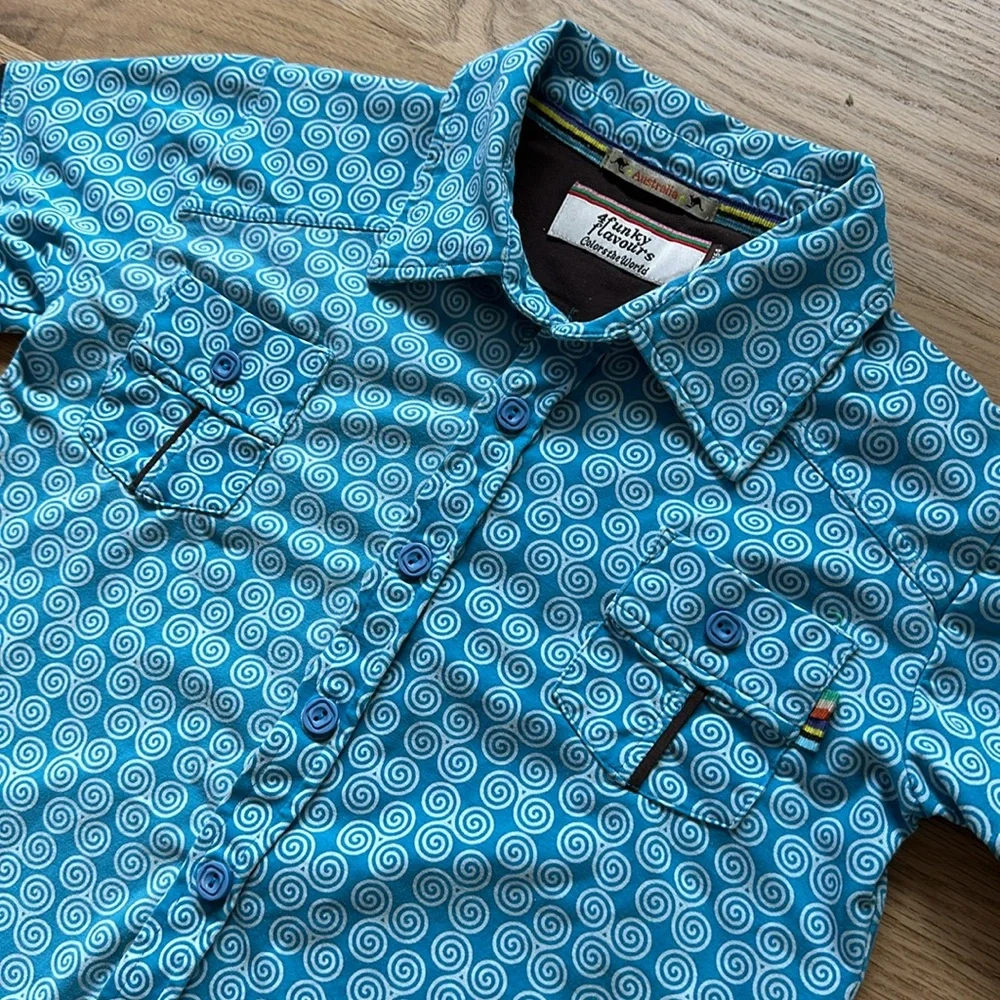 4funkyflavours Australia organic short sleeve button-down shirt boys EUR 158/164